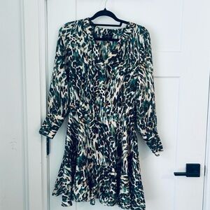 Jessica Simpson Multicolor Animal Print Long Sleeve Dress